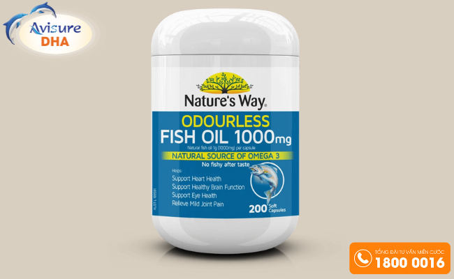 Viên uống dầu cá bổ mắt Omega 3 Nature's Way Odourless 