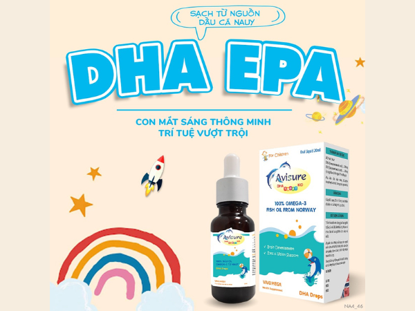 Dầu cá Omega 3 Avisure DHA smart kid dành cho trẻ từ 0 tháng tuổi